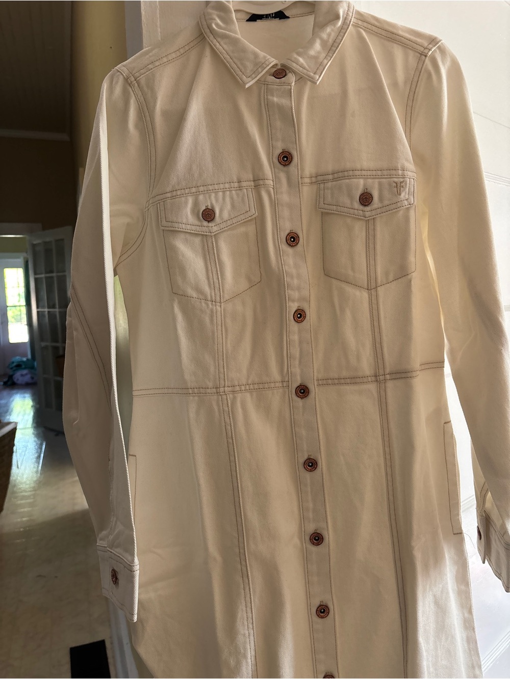 Frye Cream Button-Front Jacket Dress
